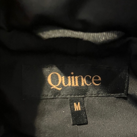 Quince Black Featherless Quilted Long Puffer Jacket Flaw Sz M - Picture 2 of 10